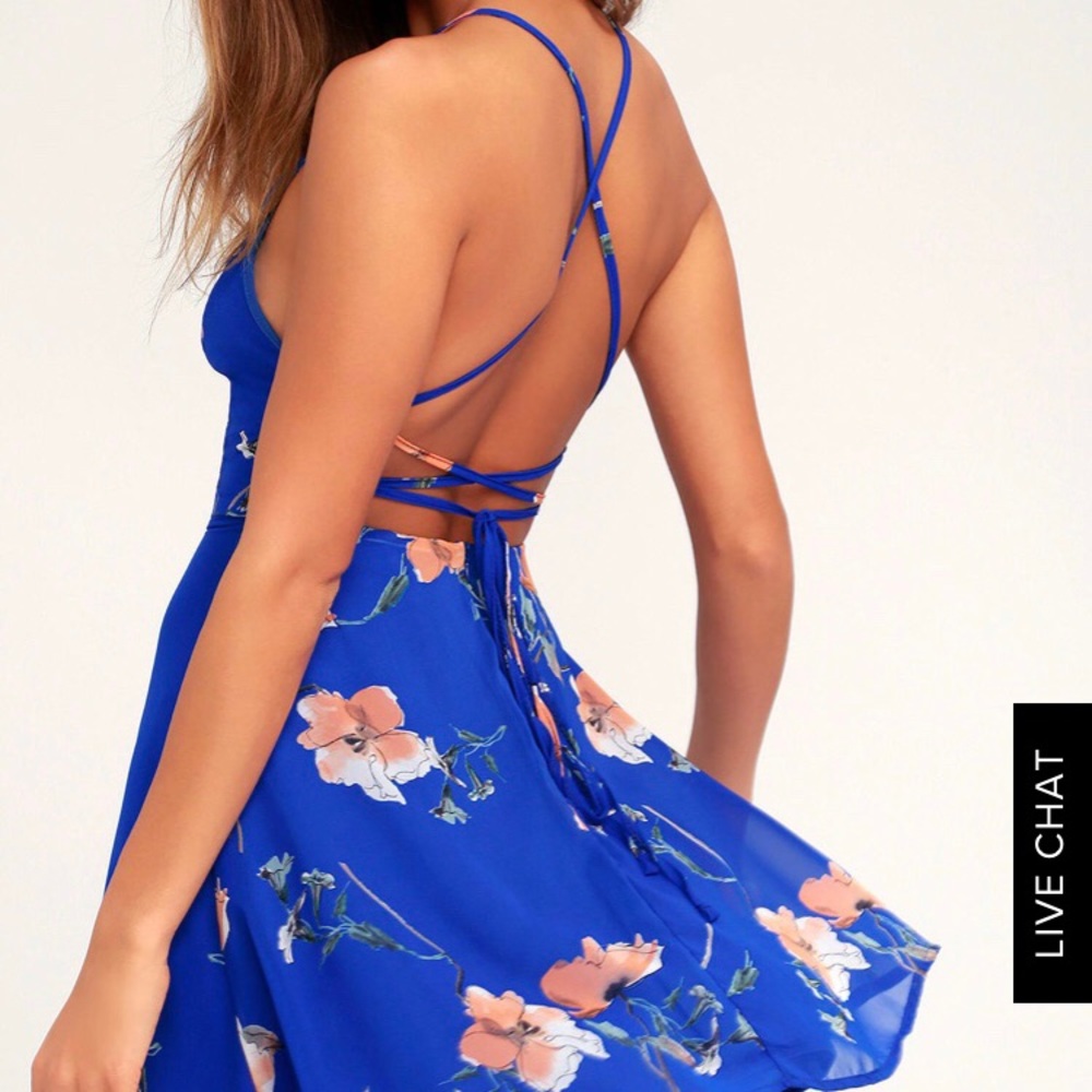 Cobalt Blue Floral Dress